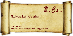 Mikuska Csaba névjegykártya